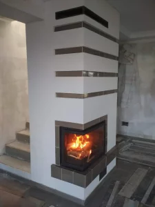 Pilis-S-M modern sarok légfűtéses kandallóbetét